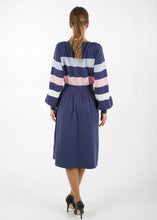 Load image into Gallery viewer, Bell sleeve striped knit dress, grey