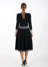 Load image into Gallery viewer, Fit and flare knit dress, black