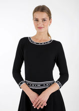 Load image into Gallery viewer, Fit and flare knit dress, black