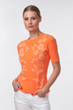 Load image into Gallery viewer, Forget-me-not jacquard knit top, orange