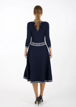 Load image into Gallery viewer, Fit and flare knit dress, navy