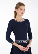 Load image into Gallery viewer, Fit and flare knit dress, navy
