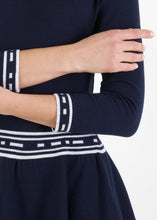 Load image into Gallery viewer, Fit and flare knit dress, navy
