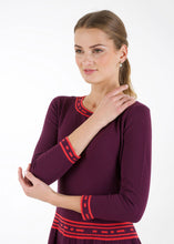 Load image into Gallery viewer, Fit and flare knit dress, purple
