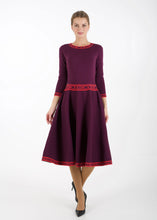 Load image into Gallery viewer, Fit and flare knit dress, purple