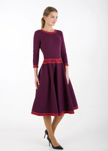 Load image into Gallery viewer, Fit and flare knit dress, purple