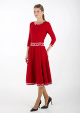 Load image into Gallery viewer, Fit and flare knit dress, red