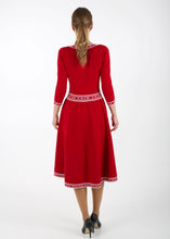 Load image into Gallery viewer, Fit and flare knit dress, red
