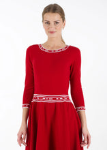 Load image into Gallery viewer, Fit and flare knit dress, red
