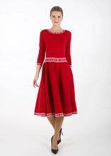 Load image into Gallery viewer, Fit and flare knit dress, red