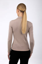 Load image into Gallery viewer, Merino wool floral jacquard knit top, beige
