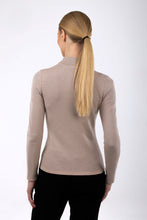 Load image into Gallery viewer, Merino wool floral jacquard knit top, beige