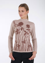 Load image into Gallery viewer, Merino wool jacquard knit top, meadow, beige