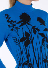 Load image into Gallery viewer, Merino wool jacquard knit top, meadow, blue