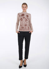 Load image into Gallery viewer, Merino wool jacquard knit top, meadow, beige