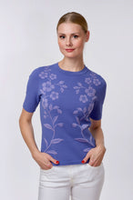Load image into Gallery viewer, Forget-me-not jacquard knit top, lavender
