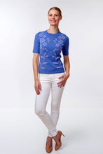 Load image into Gallery viewer, Forget-me-not jacquard knit top, lavender
