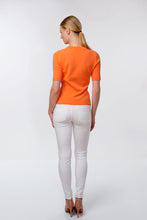 Load image into Gallery viewer, Forget-me-not jacquard knit top, orange
