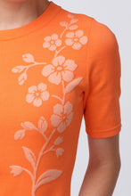 Load image into Gallery viewer, Forget-me-not jacquard knit top, orange