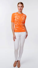 Load image into Gallery viewer, Forget-me-not jacquard knit top, orange
