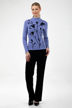 Load image into Gallery viewer, Merino wool floral jacquard knit top, lavender