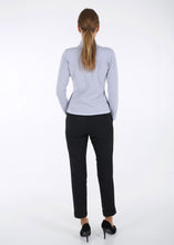 Load image into Gallery viewer, Merino wool jacquard knit top, clover, light grey
