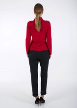 Load image into Gallery viewer, Merino wool jacquard knit top, meadow, red