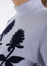 Load image into Gallery viewer, Merino wool jacquard knit top, meadow, light grey