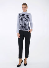 Load image into Gallery viewer, Merino wool jacquard knit top, meadow, light grey
