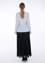 Load image into Gallery viewer, Merino ruffle knit top, light grey