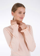Load image into Gallery viewer, Merino ruffle knit top, light orange