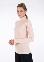Load image into Gallery viewer, Merino ruffle knit top, light orange