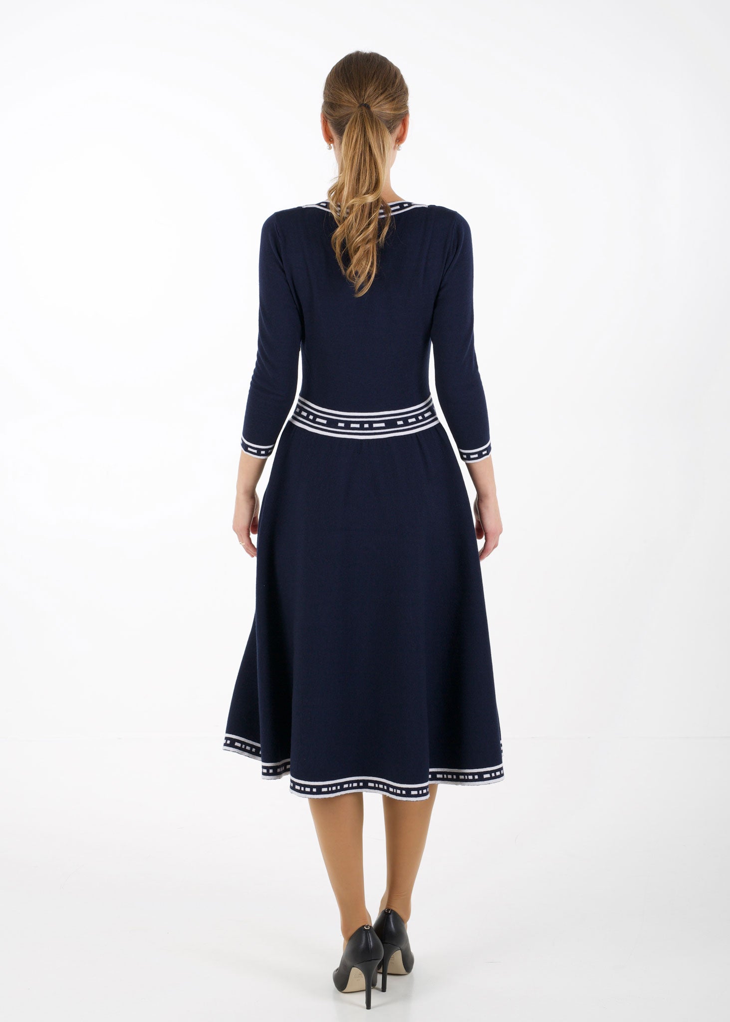 Fit and flare knit dress, navy Arctic Affair Fit and flare knit dress, navy Arctic Affair