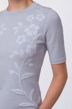Load image into Gallery viewer, Forget-me-not jacquard knit top, grey
