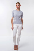 Load image into Gallery viewer, Forget-me-not jacquard knit top, grey
