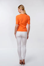 Load image into Gallery viewer, Forget-me-not jacquard knit top, orange
